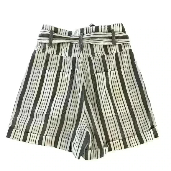 LA VIE REBECCA TAYLOR Stripe Tie Waist Cotton Shorts SZ S - Picture 5 of 9